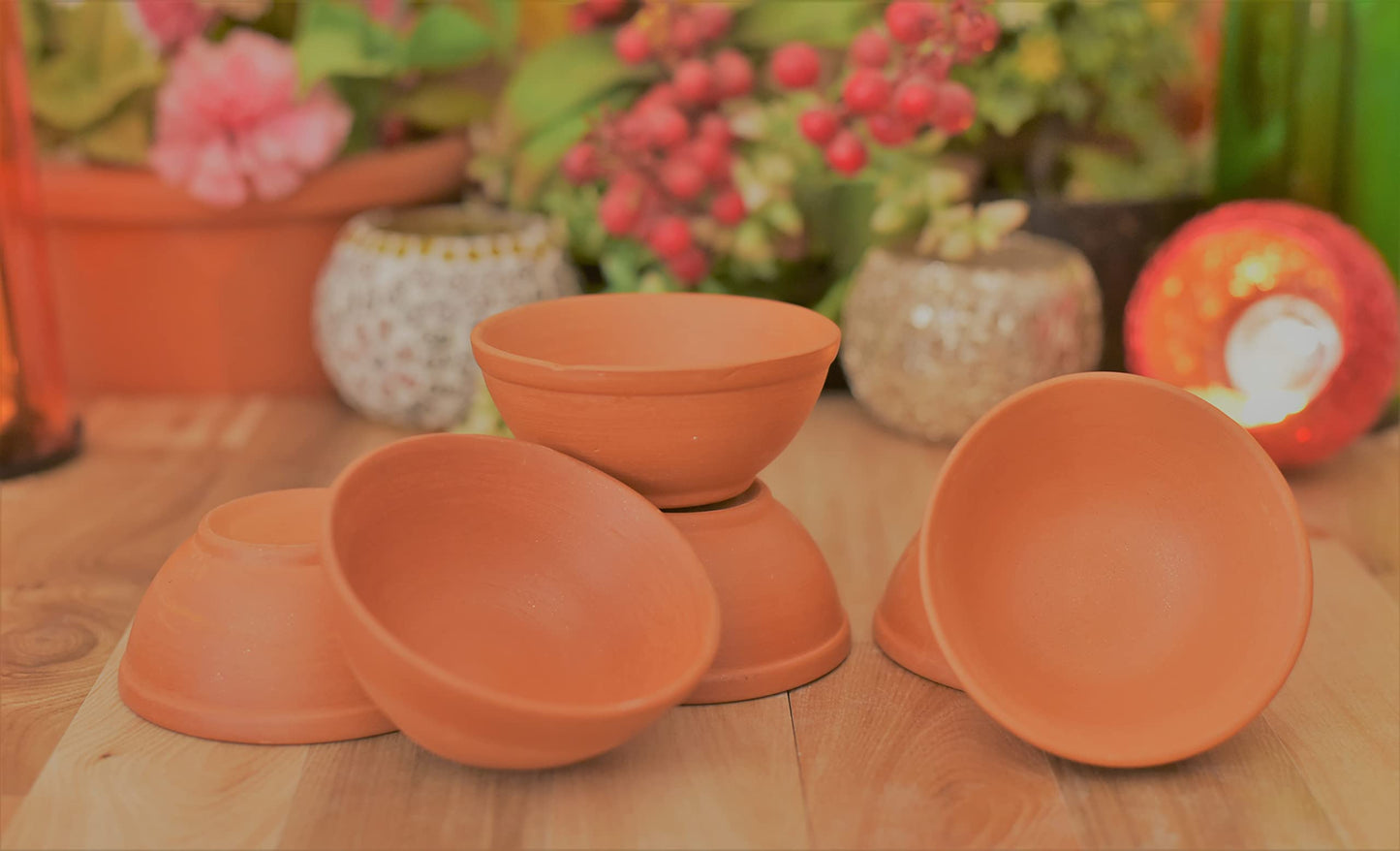 Clay Katori/Serving Bowl/Earthenware Bowl for Serving Curd, Vegetables Set of (6) Pack of 6